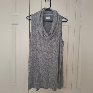 Lou & Grey Heather Gray Cowl Neck Sweater